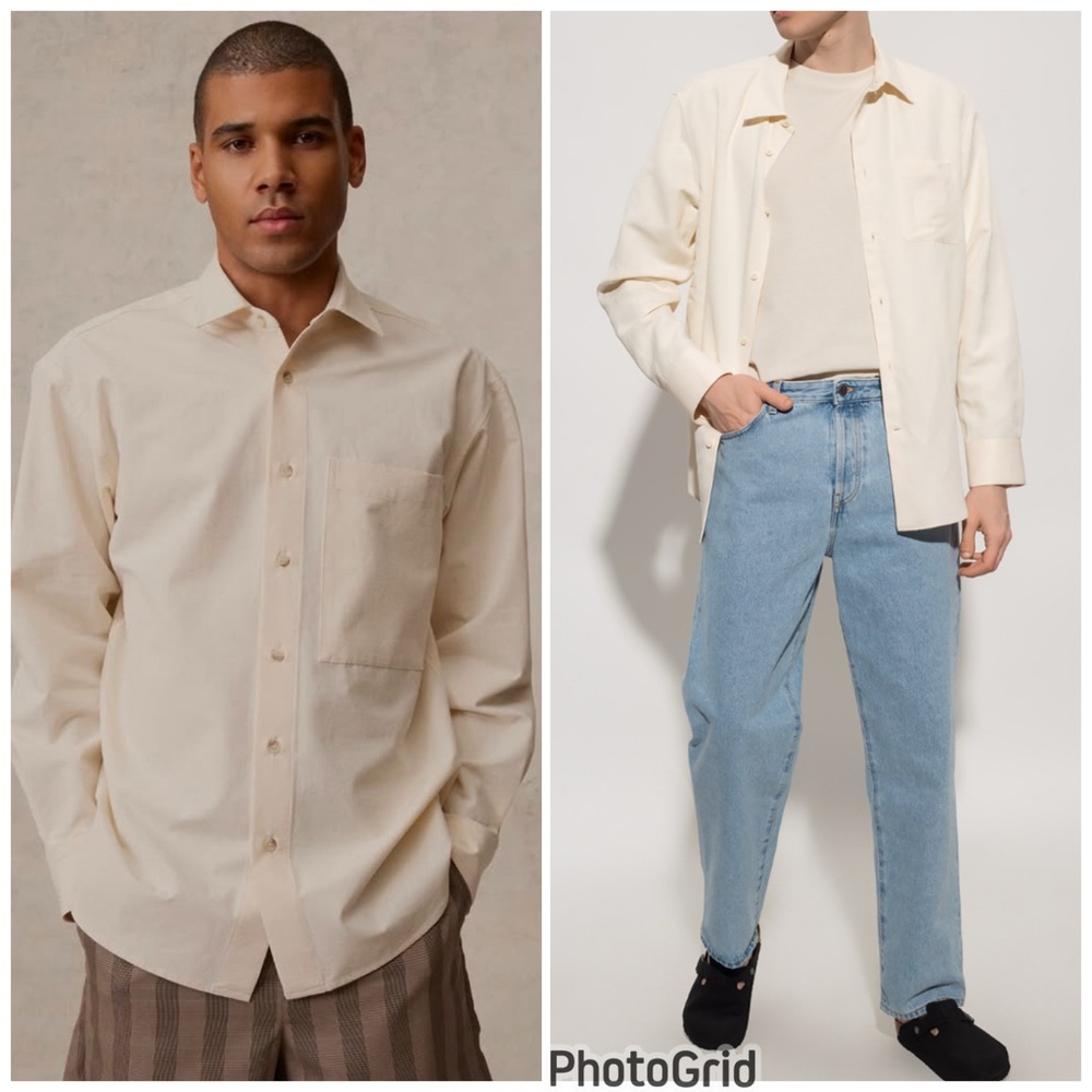 The Row Cream Casual Button Down Shirt